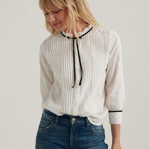 NWT Lucky Brand Quinn Pintuck Blouse